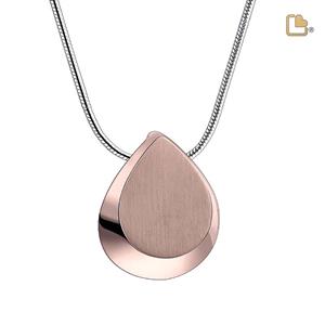 Urnwebshop Ashanger Teardrop Bicolor Rozegoud, inclusief Design Slangencollier