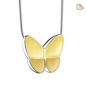 Urnwebshop Ashanger Vlinder Geel, inclusief Collier