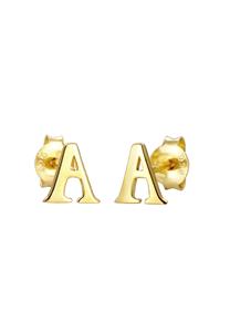 Elli Dames stud letter A initialen minimaal in 925 sterling zilver
