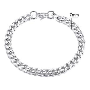 LGT JWLS Stalen heren armband  Gourmet schakel Zilverkleurig 7mm-23cm