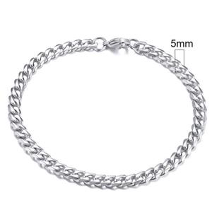 LGT JWLS Stalen heren armband  Gourmet schakel Zilverkleurig 5mm-23cm