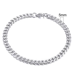 LGT JWLS Stalen heren armband  Gourmet schakel Zilverkleurig 5mm-18cm