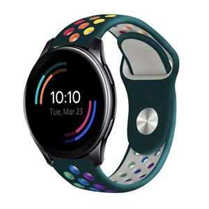 Strap-it OnePlus Watch sport band (dennengroen/kleurrijk)