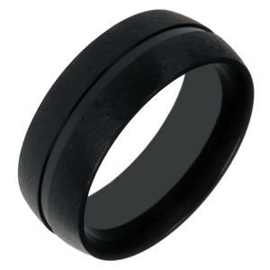 LGT JWLS Zwarte stalen mannen ring-19mm