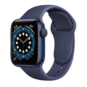 Strap-it Apple Watch 6 silicone band (donkerblauw)