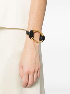 Jil Sander irregular leather bracelet - Zwart