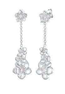 Elli Dames Oorhangers Gebloemd met Zirkonia in 925 sterling zilver