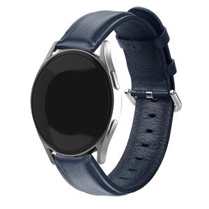 Strap-it Samsung Galaxy Watch 4 Classic 46mm leren bandje (donkerblauw)