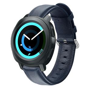 Strap-it Samsung Gear Sport leren bandje (donkerblauw)