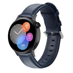 Strap-it Huawei Watch GT 3 42mm leren bandje (donkerblauw)