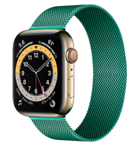 Strap-it Apple Watch 6 Milanese band (groen)