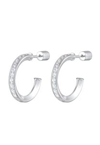 Elli Dames Creools Stekker met Zirkonia in 925 Sterling Zilver
