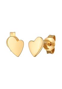 Elli Dames Oorsteker Hart Liefde Speels in 925 Sterling Zilver Verguld