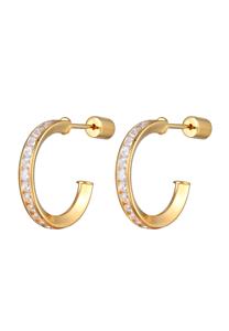Elli Dames Creools Stekker met Zirkonia in 925 Sterling Zilver