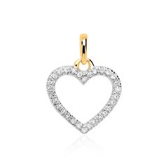 Unique 14 karaat gouden hanger hart voor dames met Diamanten