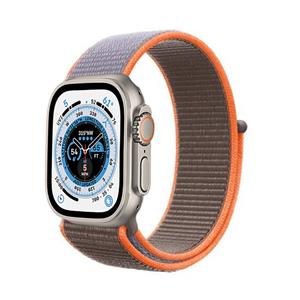 Strap-it Apple Watch Ultra nylon band (bruin-oranje)