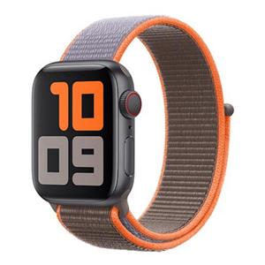 Strap-it Apple Watch 8 nylon bandje (bruin-oranje)