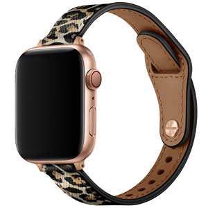 Strap-it Apple Watch leren bandje (leopard)