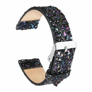 Strap-it Polar Ignite 3 leren glitter bandje (zwart)