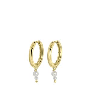 Lucardi Oorbellen Zilver - goudkleurig