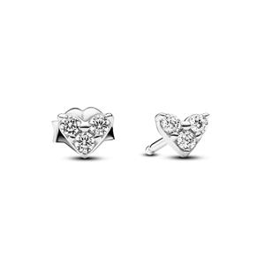 Pandora 293003C01 - Triple Stone Heart - Silver - Oorknoppen