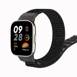 Strap-it Redmi Watch 3 nylon bandje (zwart)