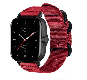 Strap-it Amazfit GTS 2 nylon gesp band (rood)