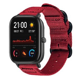Strap-it Xiaomi Amazfit GTS nylon gesp band (rood)
