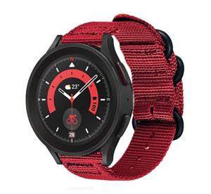 Strap-it Samsung Galaxy Watch 5 Pro nylon gesp band (rood)