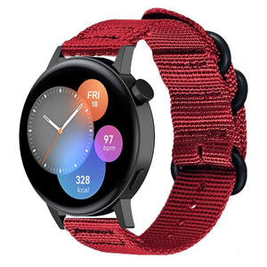 Strap-it Huawei Watch GT 3 42mm nylon gesp band (rood)