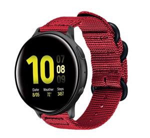 Strap-it Samsung Galaxy Watch Active nylon gesp band (rood)