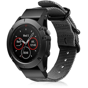 Strap-it Garmin Fenix 5s / 6s nylon gesp band (grijs)