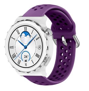 Strap-it Huawei Watch GT 3 Pro 43mm siliconen bandje met gaatjes (paars)