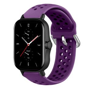 Strap-it Amazfit GTS 2 siliconen bandje met gaatjes (paars)