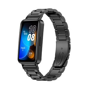 Strap-it Huawei Band 8 stalen band (zwart)