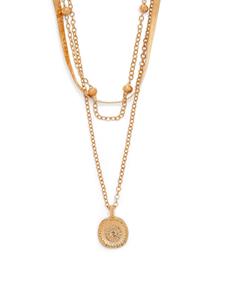 Hzmer Jewelry layered sun-pendant necklace - Goud