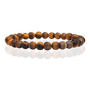 Memphis 6mm  Natuursteen Armband - Matte Tiger Eye