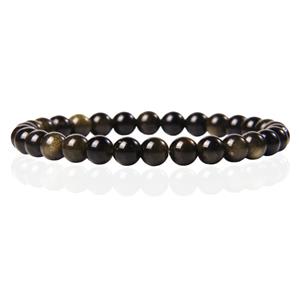 Memphis 6mm  Natuursteen Armband - Gold Obsidian