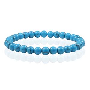 Memphis 6mm  Natuursteen Armband - Blue Howlite