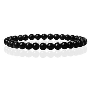 Memphis 6mm  Natuursteen Armband - Black Agate