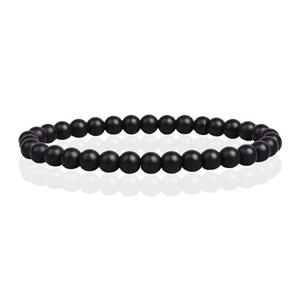 6mm Memphis Natuursteen Armband - Matte Onyx