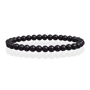 Memphis 6mm  Natuursteen Armband - Matte Onyx