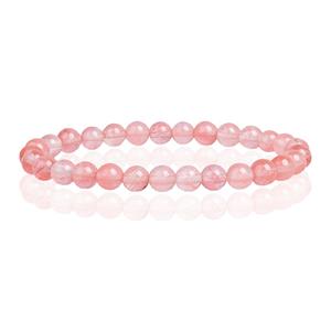 Memphis 6mm  Natuursteen Armband - Watermelon Crystal