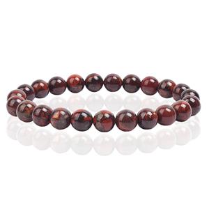 Memphis Natuursteen Armband met 8mm Kralen  - Bloodstone