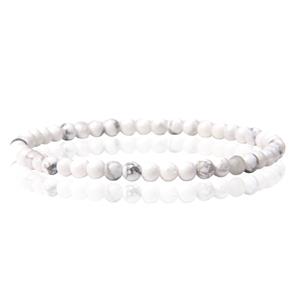 Memphis Natuursteen Armband - 4mm Howlite