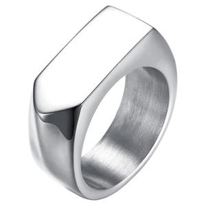 Mendes Zilverkleurige stalen zegelring  Jewelry-20mm