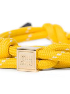 Miu Miu logo-engraved cord bracelet - Geel