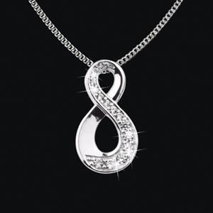 Gedenkartikelen Ashanger Infinity in zilver met zirkonia inclusief collier