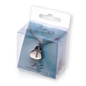 Gedenkartikelen Ashanger Hart met zirkonia kruis + 50cm collier