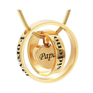 Gedenkartikelen Ashanger Papa Design Hartje in goudkleurig edelstaal